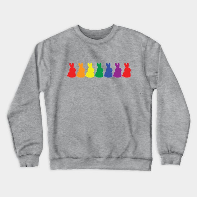 Colorful Bunnies Pride Rainbow Crewneck Sweatshirt by ellenhenryart